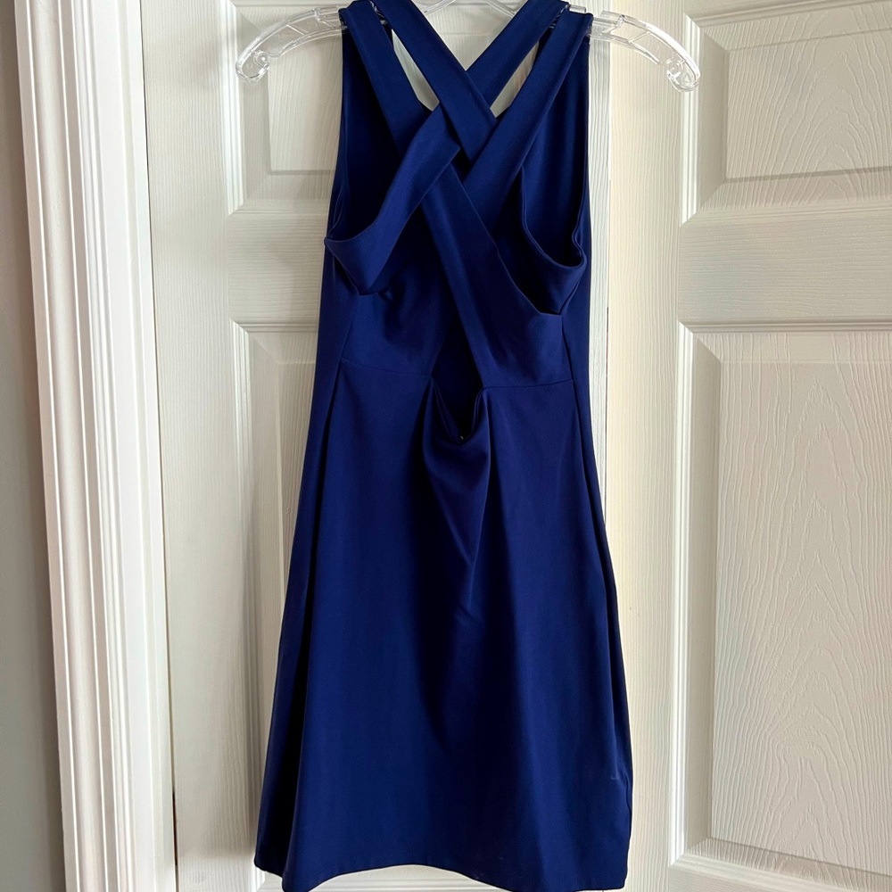 Susana Monaco Blue Cutout Solid Mini Dress - Worn Once! Small